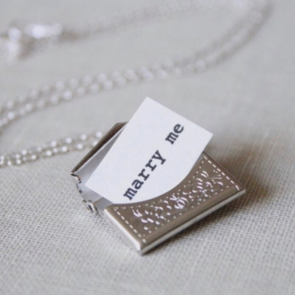 Sterling Silver 'Marry Me' Locket Necklace